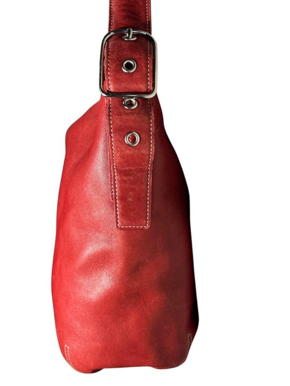 Vintage Y2K Coach Soho Legacy 9186 Red Glove Tanned Leather Bucket Shoulder Bag - Picture 5 of 16